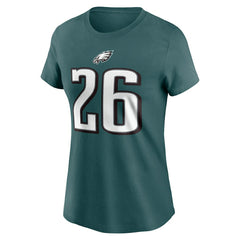 Saquon Barkley Philadelphia Eagles Women's Player Name & Number T-Shirt Midnight Green