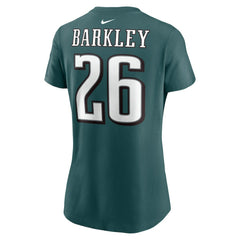 Saquon Barkley Philadelphia Eagles Women's Player Name & Number T-Shirt Midnight Green