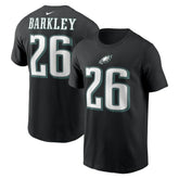 Saquon Barkley Philadelphia Eagles Player Name & Number T-Shirt Black