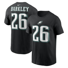 Saquon Barkley Philadelphia Eagles Player Name & Number T-Shirt Black