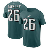 Saquon Barkley Philadelphia Eagles Player Name & Number T-Shirt Midnight Green