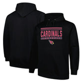Arizona Cardinals Big & Tall Pop Pullover Hoodie Black