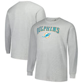 Miami Dolphins Big & Tall Thermal Long Sleeve T-Shirt Heather Gray