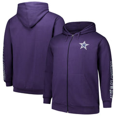 Dallas Cowboys Big & Tall Sleeve Hit Full-Zip Hoodie Purple