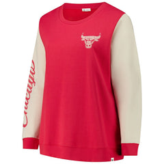 Chicago Bulls '47 Women's Plus Size Oversized Rise Andie Pullover Sweatshirt Red
