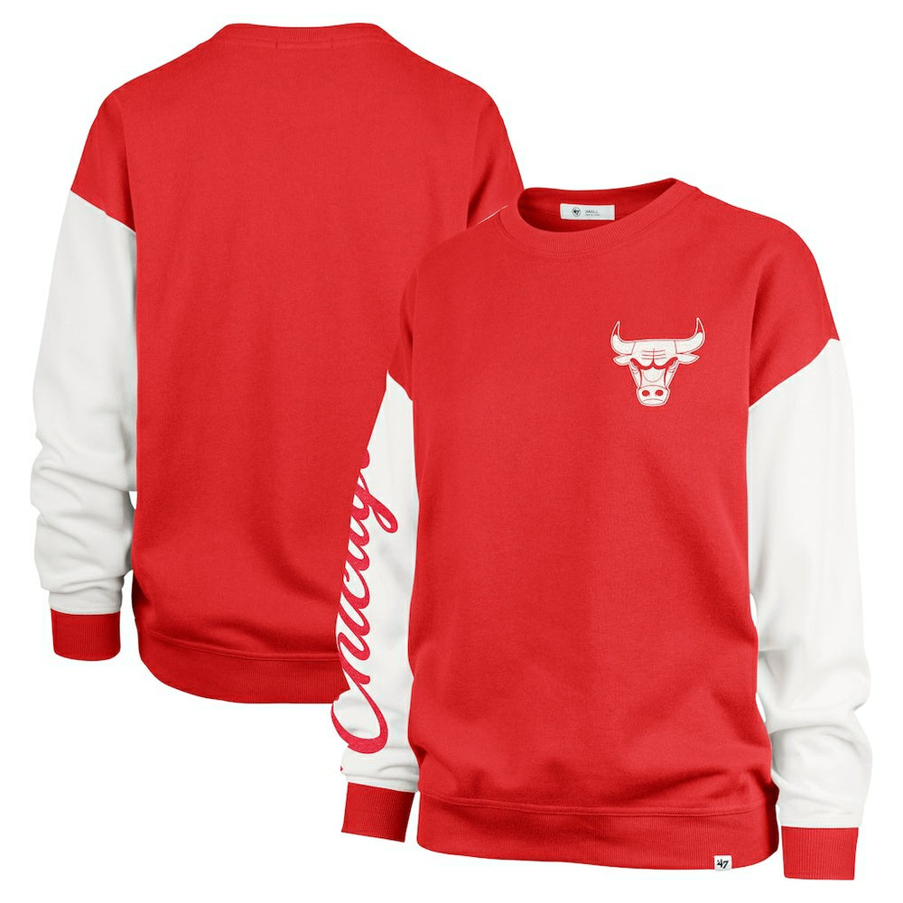 Chicago Bulls '47 Women's Rise Andie Oversized Pullover Sweatshirt Red