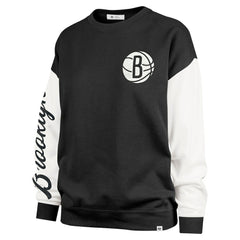 Brooklyn Nets '47 Women's Rise Andie Oversized Pullover Sweatshirt Black