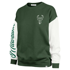 Milwaukee Bucks '47 Women's Rise Andie Oversized Pullover Sweatshirt Hunter Green