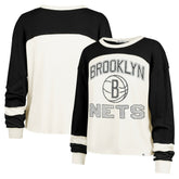 Brooklyn Nets '47 Women's Curve Raglan Long Sleeve T-Shirt Cream