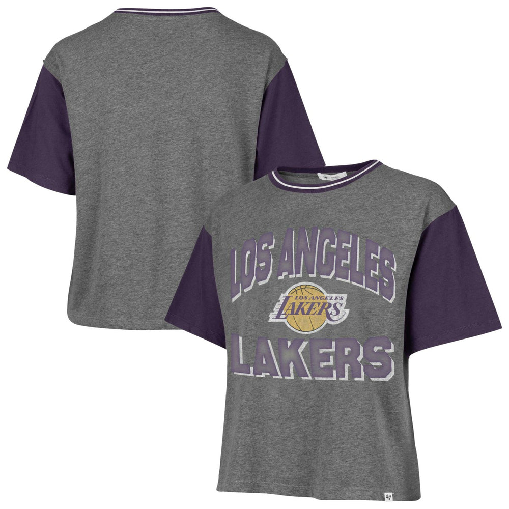 Los Angeles Lakers '47 Women's Rise Clubhouse Ziggy Color Block T-Shirt Gray