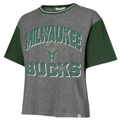 Milwaukee Bucks '47 Women's Rise Clubhouse Ziggy Color Block T-Shirt Gray