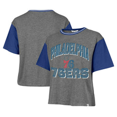 Philadelphia 76ers '47 Women's Rise Clubhouse Ziggy Color Block T-Shirt Gray