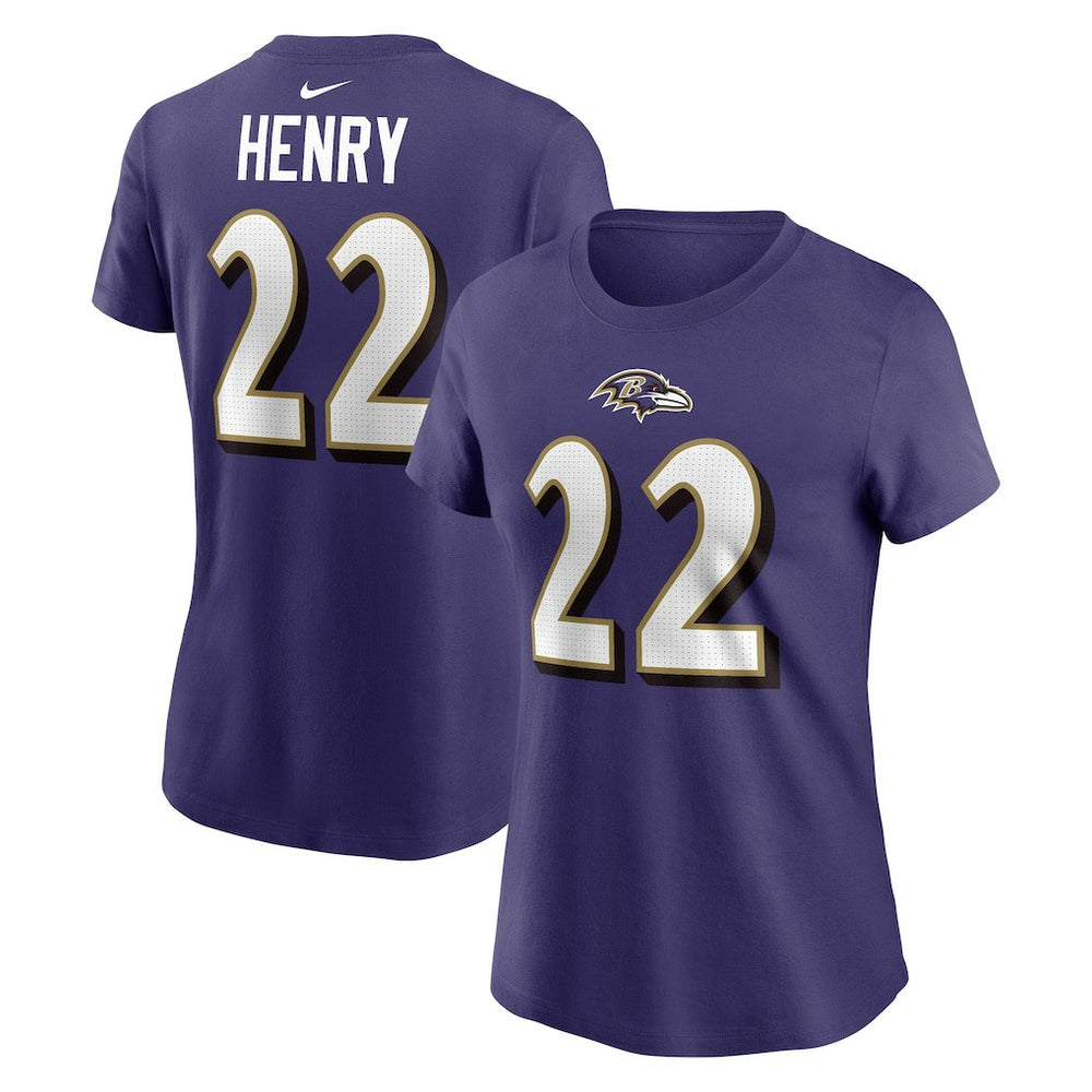 Derrick Henry Baltimore Ravens Women's Player Name & Number T-Shirt Purple