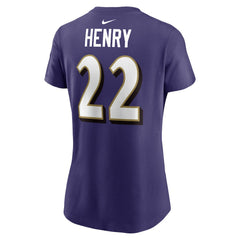Derrick Henry Baltimore Ravens Women's Player Name & Number T-Shirt Purple
