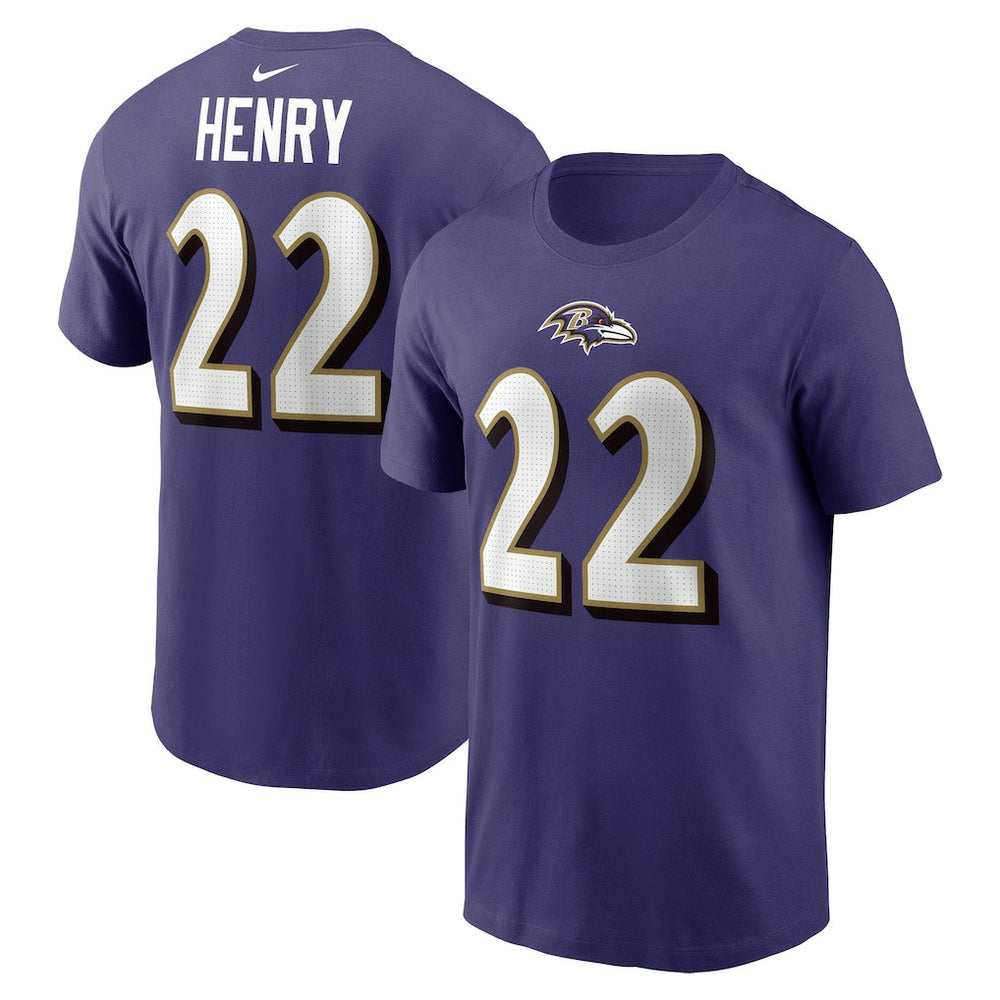 Derrick Henry Baltimore Ravens Player Name & Number T-Shirt Purple