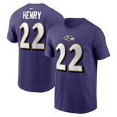 Derrick Henry Baltimore Ravens Player Name & Number T-Shirt Purple