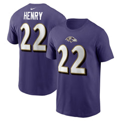 Derrick Henry Baltimore Ravens Player Name & Number T-Shirt Purple
