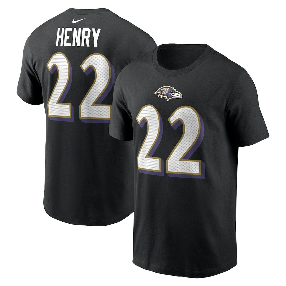 Derrick Henry Baltimore Ravens Player Name & Number T-Shirt Black