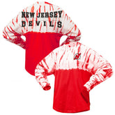 NHL New Jersey Devils Spirit Jersey Unisex Crystal Half Dye Long Sleeve T-Shirt - Red