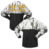 NHL Boston Bruins Spirit Jersey Unisex Crystal Half Dye Long Sleeve T-Shirt - Black