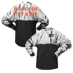 NHL Philadelphia Flyers Spirit Jersey Unisex Crystal Half Dye Long Sleeve T-Shirt - Black