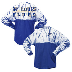 NHL St. Louis Blues Spirit Jersey Unisex Crystal Half Dye Long Sleeve T-Shirt - Blue