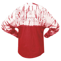 NHL Detroit Red Wings Spirit Jersey Unisex Crystal Half Dye Long Sleeve T-Shirt - Red