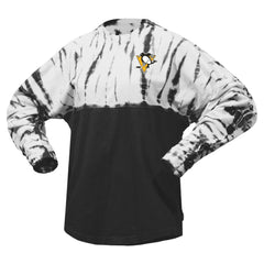 NHL Pittsburgh Penguins Spirit Jersey Unisex Crystal Half Dye Long Sleeve T-Shirt - Black