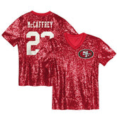 NFL Christian McCaffrey San Francisco 49ers Women's Player Name & Number V-Neck Fashion Jersey - Scarlet outlet
