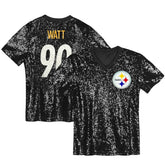 NFL T.J. Watt Pittsburgh Steelers Women's Player Name & Number V-Neck Fashion Jersey - Black cheap