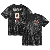 NFL Joe Burrow Cincinnati Bengals Women's Player Name & Number V-Neck Fashion Jersey - Black cheap
