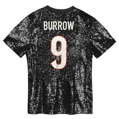 NFL Joe Burrow Cincinnati Bengals Women's Player Name & Number V-Neck Fashion Jersey - Black cheap