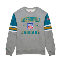 Jacksonville Jaguars All Over 4.0 Vintage Logo Pullover Sweatshirt Heather Gray