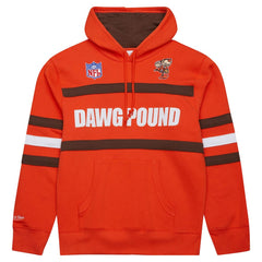 Cleveland Browns Vintage Logo Head Coach Fleece Pullover Hoodie Orange