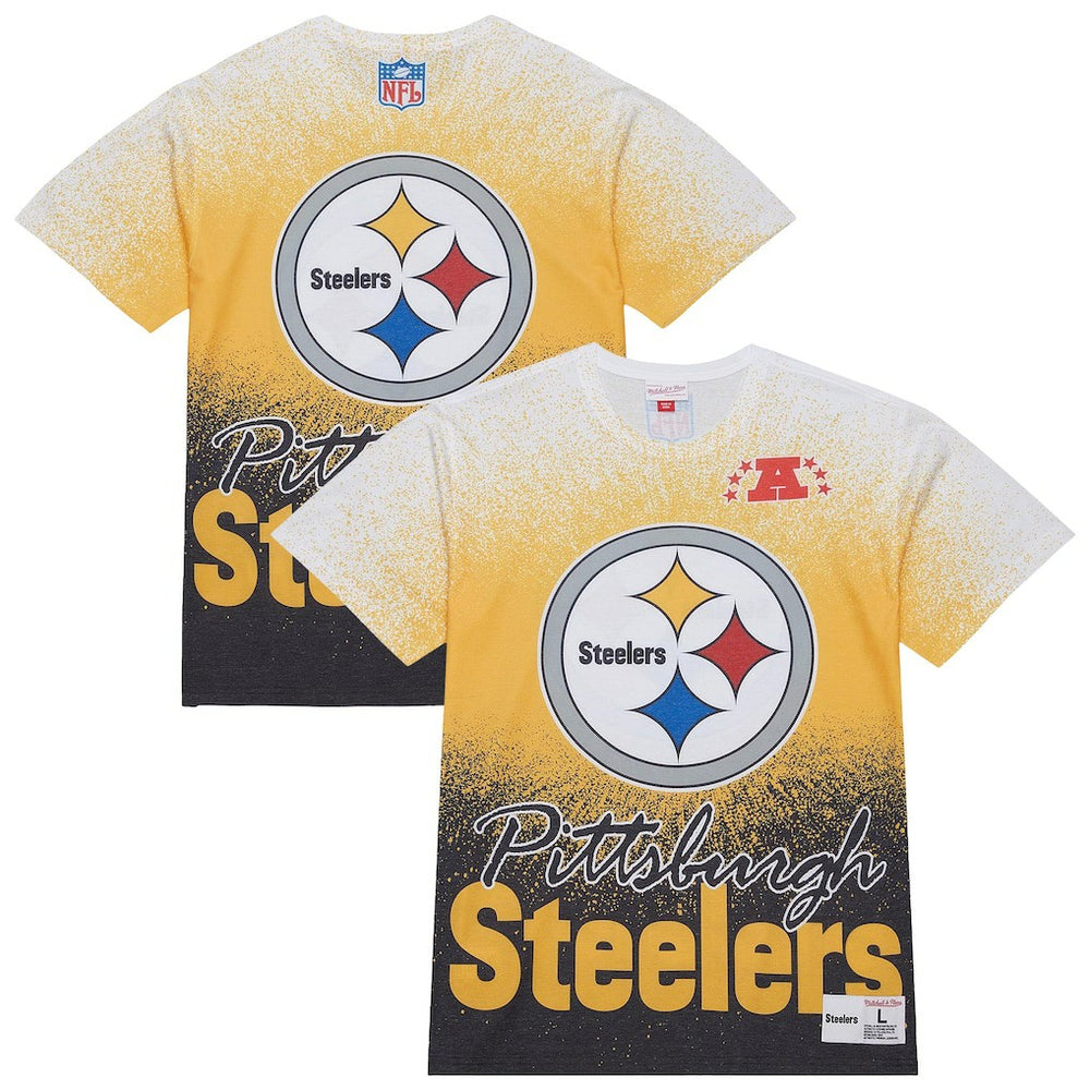 Pittsburgh Steelers Team Burst Vintage Logo T-Shirt White