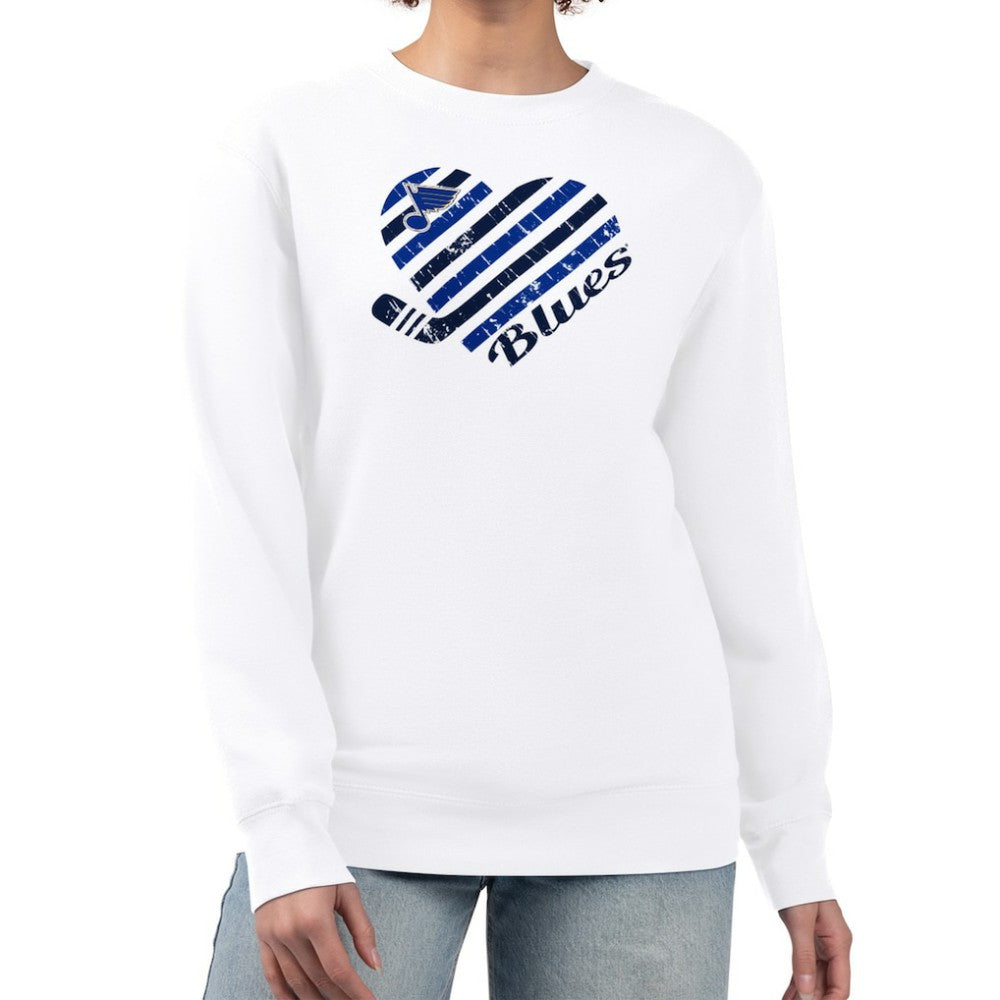 NHL St. Louis Blues G-III 4Her by Carl Banks Women's Heart Graphic Pullover Sweatshirt - White