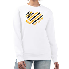 NHL Boston Bruins G-III 4Her by Carl Banks Women's Heart Graphic Pullover Sweatshirt - White