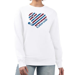 NHL Colorado Avalanche G-III 4Her by Carl Banks Women's Heart Graphic Pullover Sweatshirt - White