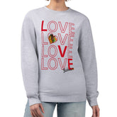 NHL Chicago Blackhawks G-III 4Her by Carl Banks Women's Lots Of Love Team Logo Graphic Pullover Sweatshirt - Heather Gray