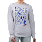 NHL New York Rangers G-III 4Her by Carl Banks Women's Lots Of Love Team Logo Graphic Pullover Sweatshirt - Heather Gray