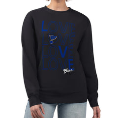 NHL St. Louis Blues G-III 4Her by Carl Banks Women's Lots Of Love Team Logo Graphic Pullover Sweatshirt - Black