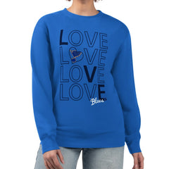NHL St. Louis Blues G-III 4Her by Carl Banks Women's Lots Of Love Team Logo Graphic Pullover Sweatshirt - Blue