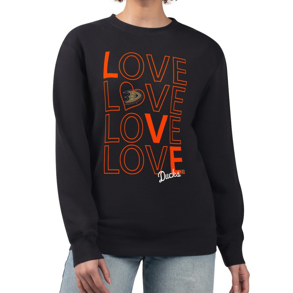 NHL Anaheim Ducks G-III 4Her by Carl Banks Women's Lots Of Love Team Logo Graphic Pullover Sweatshirt - Black