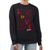 NHL Chicago Blackhawks G-III 4Her by Carl Banks Women's Lots Of Love Team Logo Graphic Pullover Sweatshirt - Black