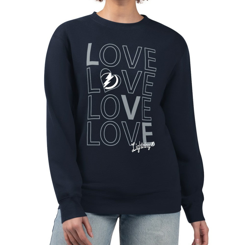 NHL Tampa Bay Lightning G-III 4Her by Carl Banks Women's Lots Of Love Team Logo Graphic Pullover Sweatshirt - Navy