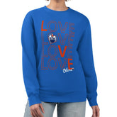 NHL Edmonton Oilers G-III 4Her by Carl Banks Women's Lots Of Love Team Logo Graphic Pullover Sweatshirt - Royal