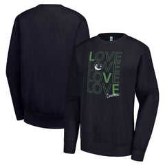 NHL Vancouver Canucks G-III 4Her by Carl Banks Women's Lots Of Love Team Logo Graphic Pullover Sweatshirt - Navy