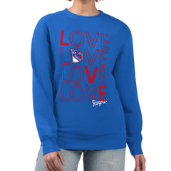 NHL New York Rangers G-III 4Her by Carl Banks Women's Lots Of Love Team Logo Graphic Pullover Sweatshirt - Blue