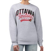 NHL Ottawa Senators G-III 4Her by Carl Banks Women's Filigree Team Graphic Fleece Pullover Sweatshirt - Heather Gray