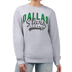 NHL Dallas Stars G-III 4Her by Carl Banks Women's Filigree Team Graphic Fleece Pullover Sweatshirt - Heather Gray